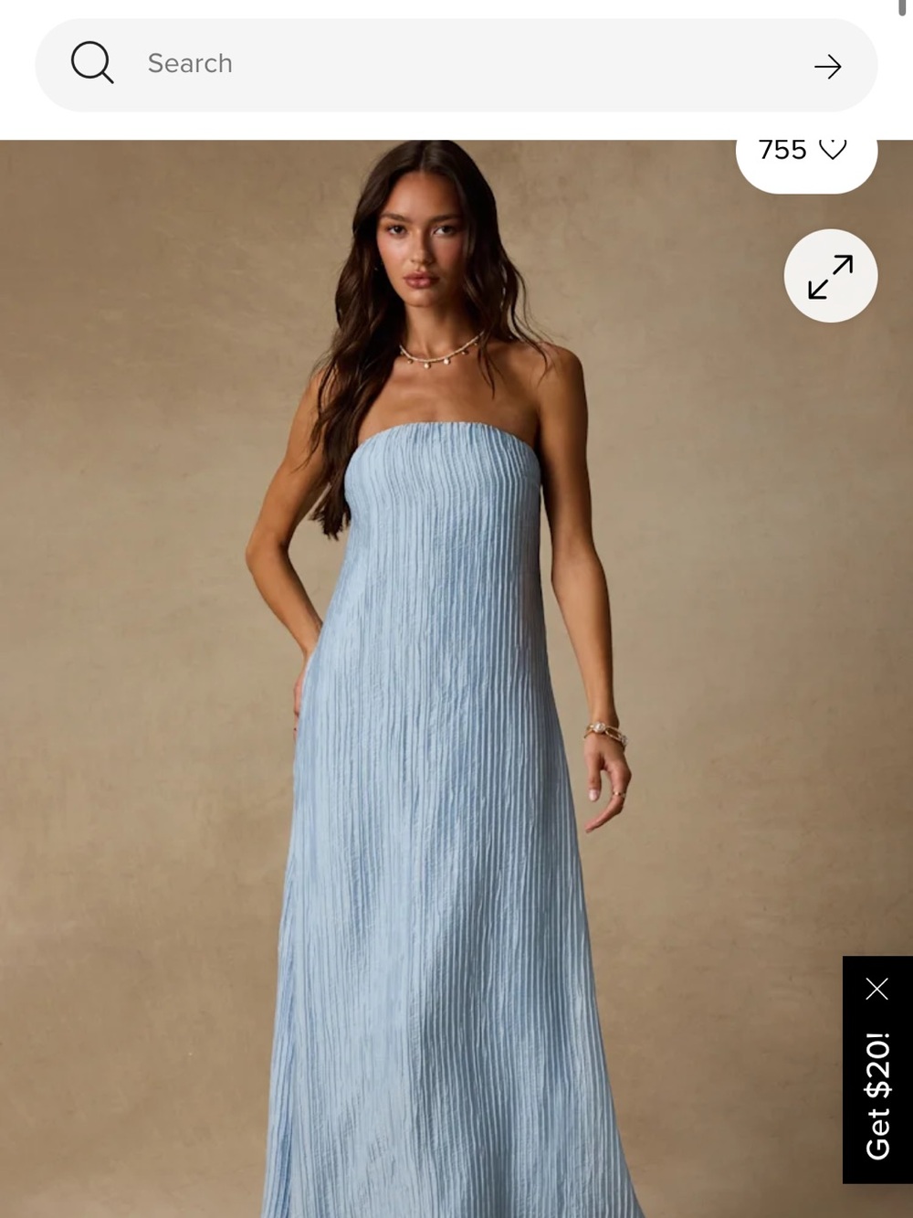 Lulu's Strapless Light Blue Textured Maxi Dress